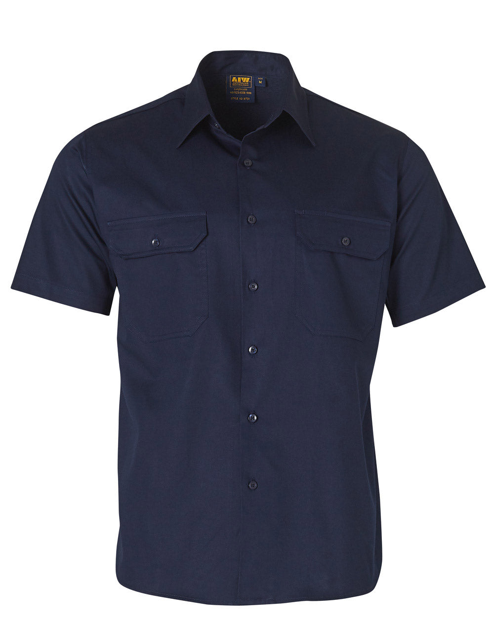 cool-breeze S/S cotton work shirt - WT01 - Navy