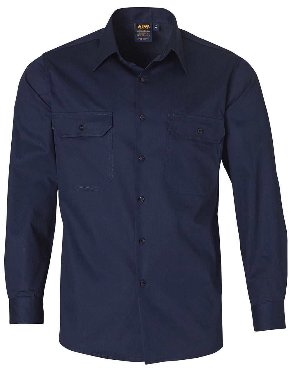 cool-breeze L/S cotton work shirt - WT02 - Navy