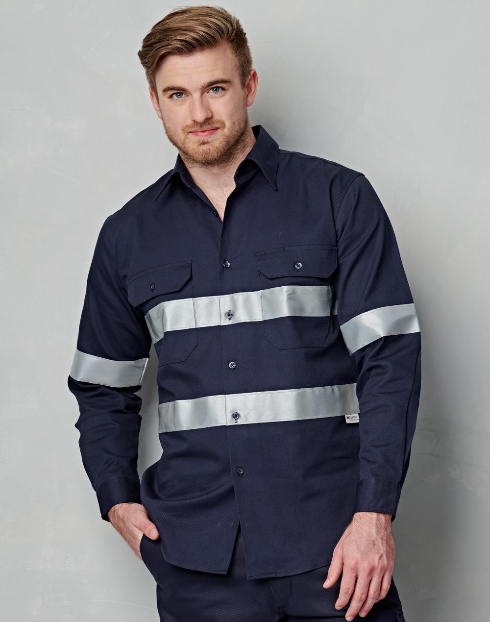 Aiw Cotton Drill L/S Work Shirt 3M Tapes WT04HV