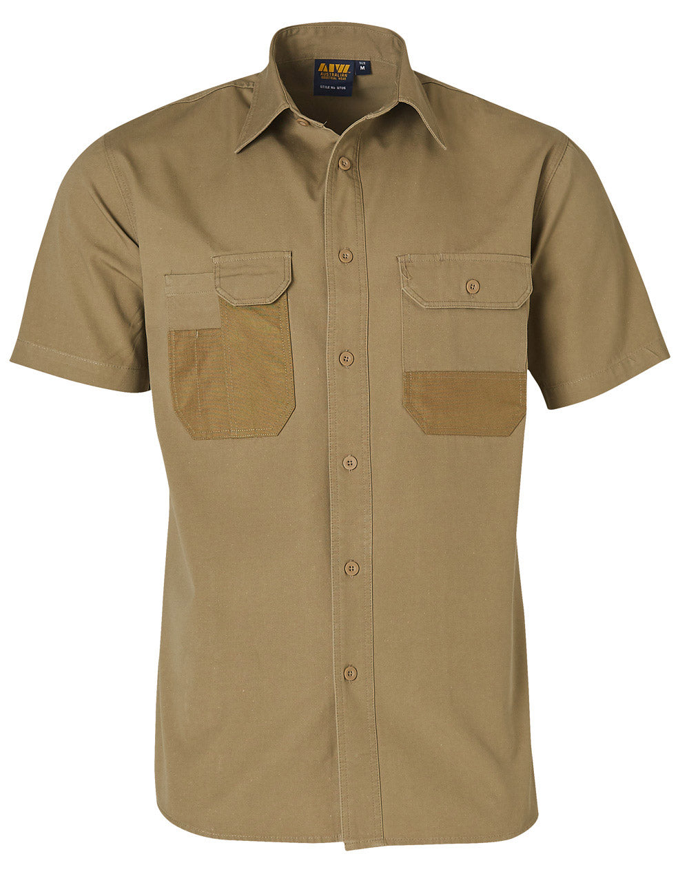 Fine Duck Weave Dura-Wear Short Sleeve Work Shirt - WT05 - Khaki