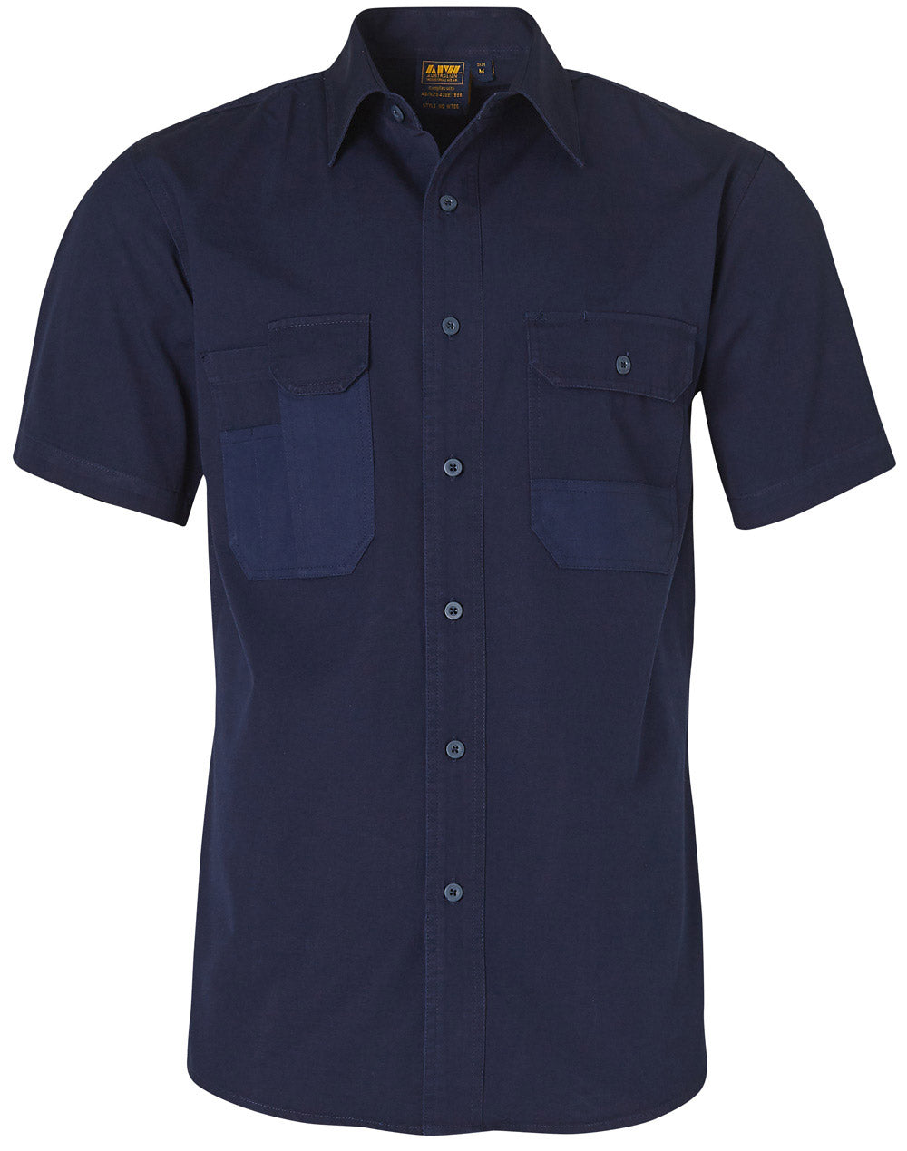 Fine Duck Weave Dura-Wear Short Sleeve Work Shirt - WT05 - Navy