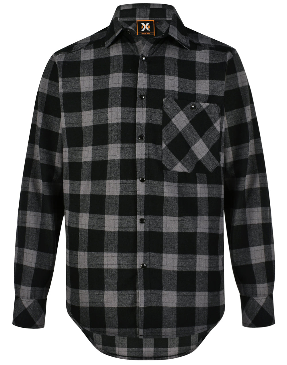 Unisex Flannel Plaid Shirt - WT11 - Black / Charcoal