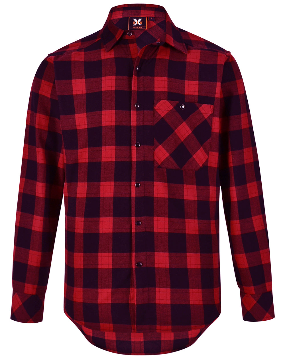 Unisex Flannel Plaid Shirt - WT11 - Black / Wine