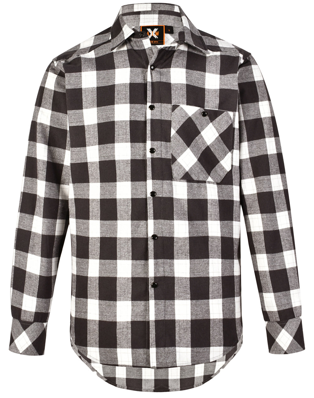 Unisex Flannel Plaid Shirt - WT11 - Charcoal / White