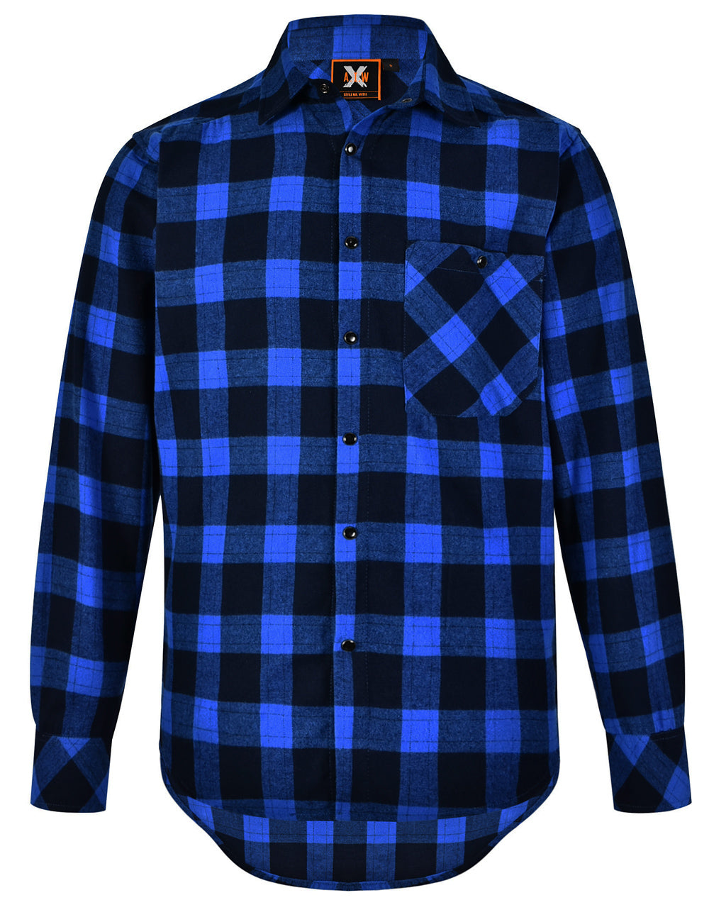 Unisex Flannel Plaid Shirt - WT11 - Navy / Blue