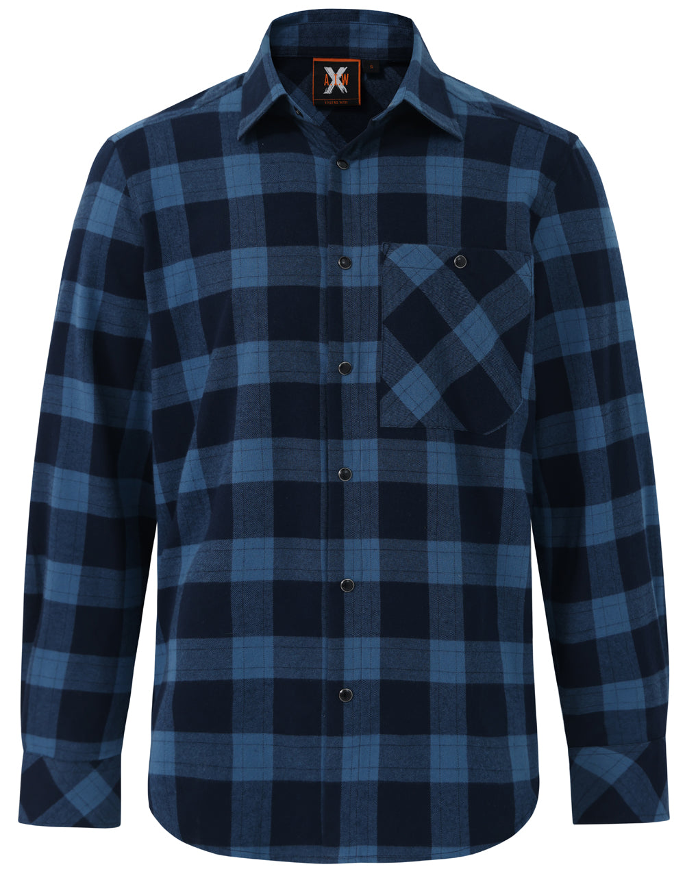 Unisex Flannel Plaid Shirt - WT11 - Navy / Slate