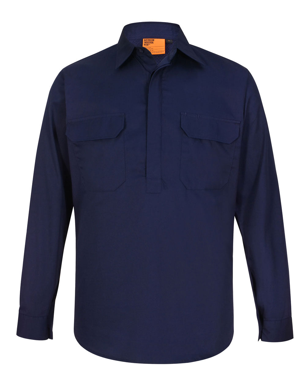 Cool-Breeze Closed Front L/S Work Shirt - WT12 - Navy