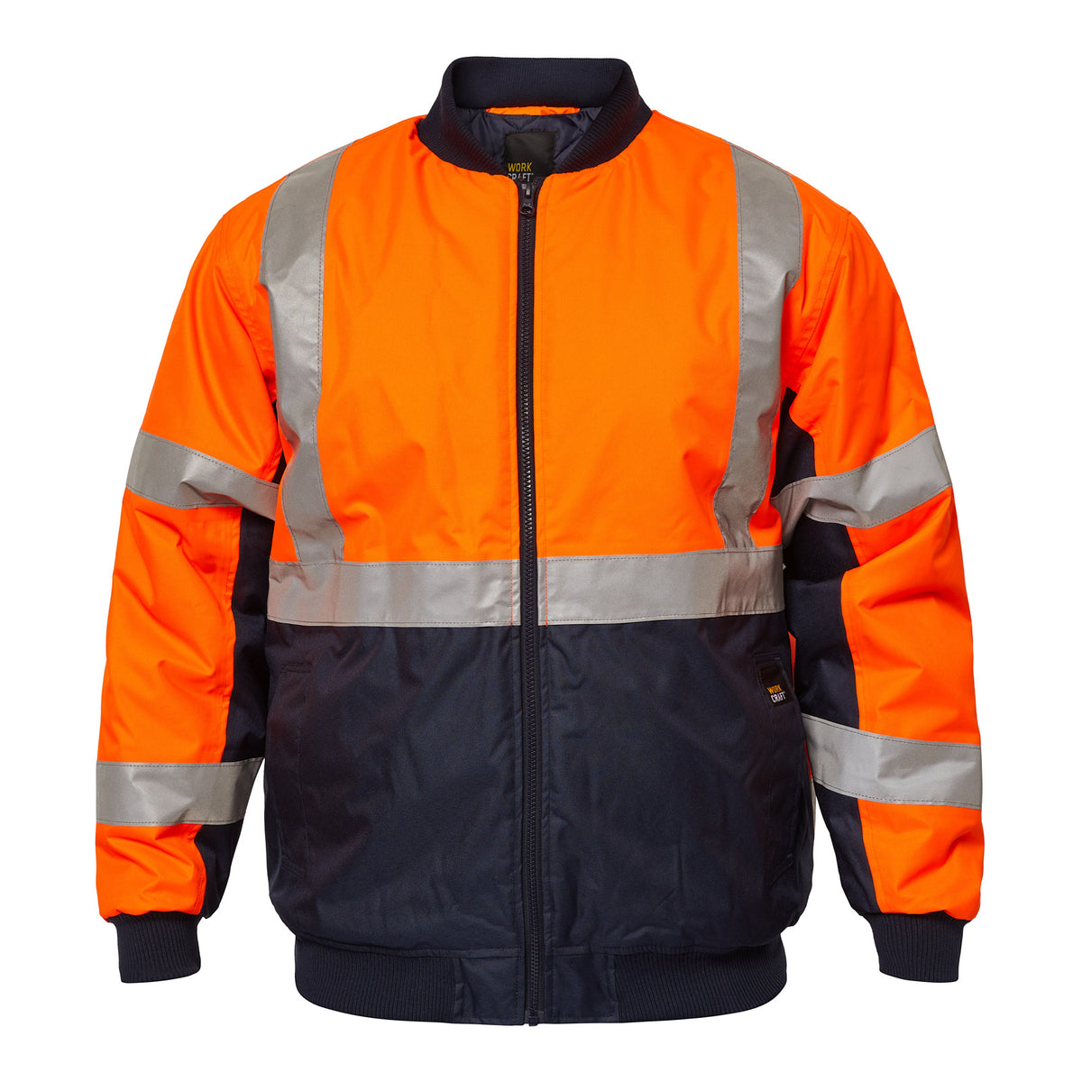 Hi Vis Reflective Bomber Jacket With X Pattern