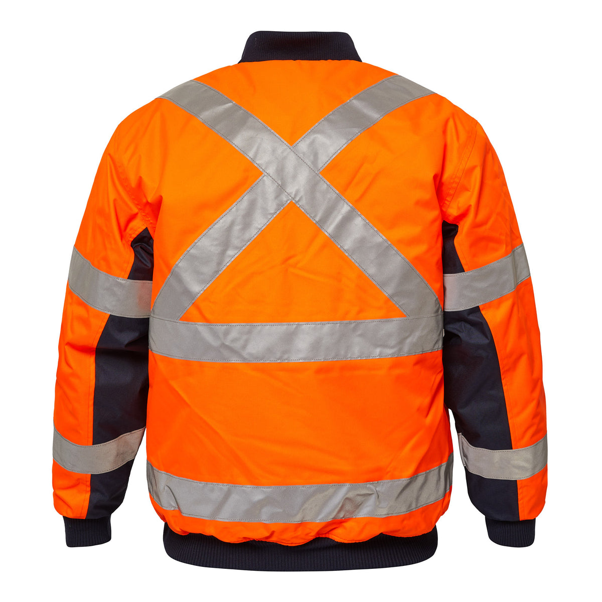 Hi Vis Reflective Bomber Jacket With X Pattern - view