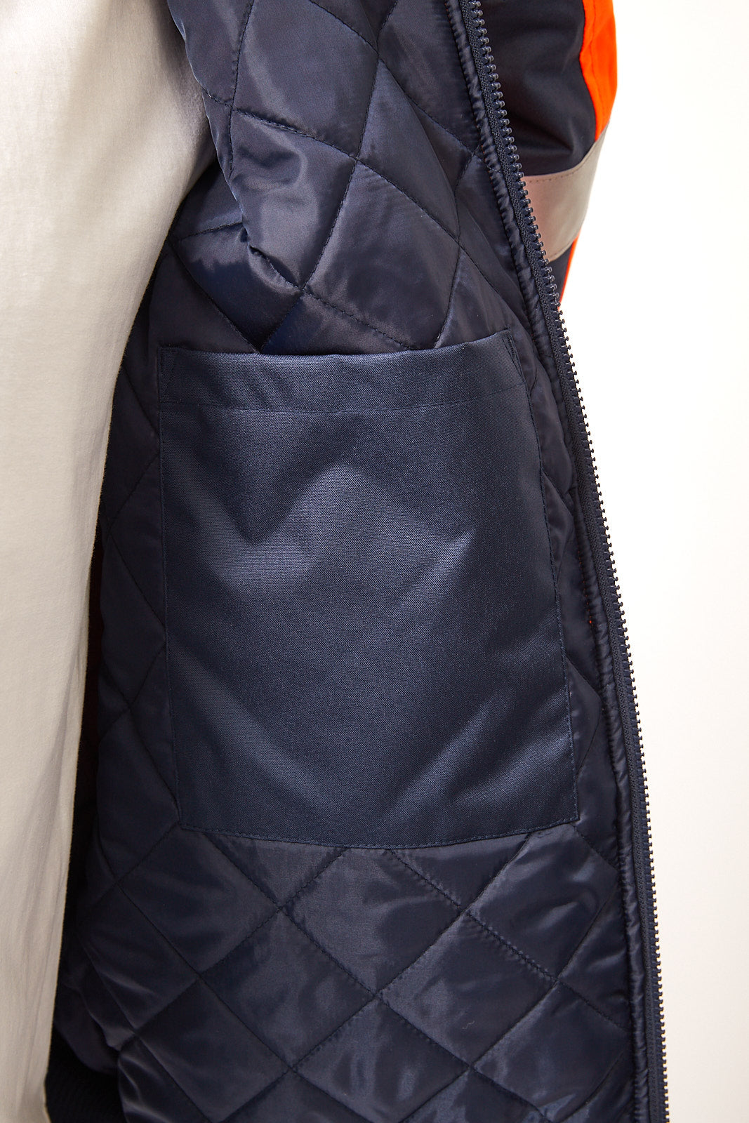 Hi Vis Reflective Bomber Jacket With X Pattern - view