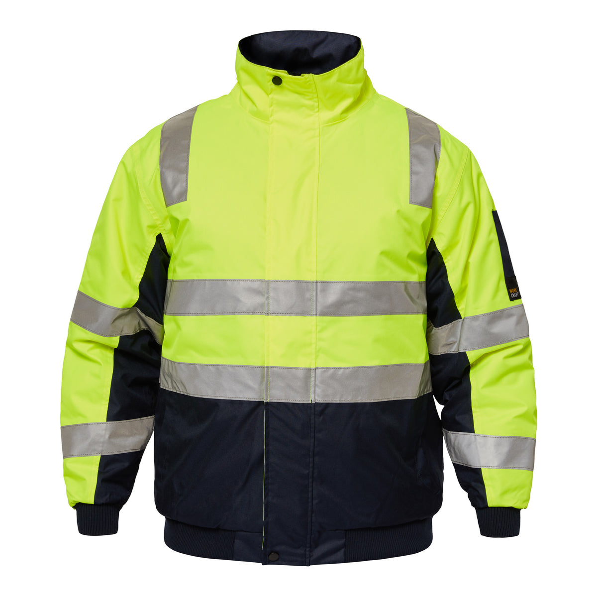 Hi Vis Modern Reflective Bomber Jacket - view