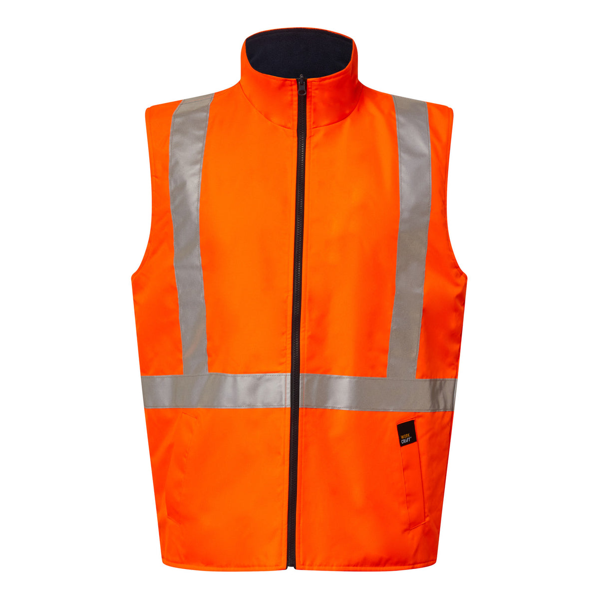 Nsw Rail Hi Vis Reversible Fleece Reflective Vest With X-Pattern Tape