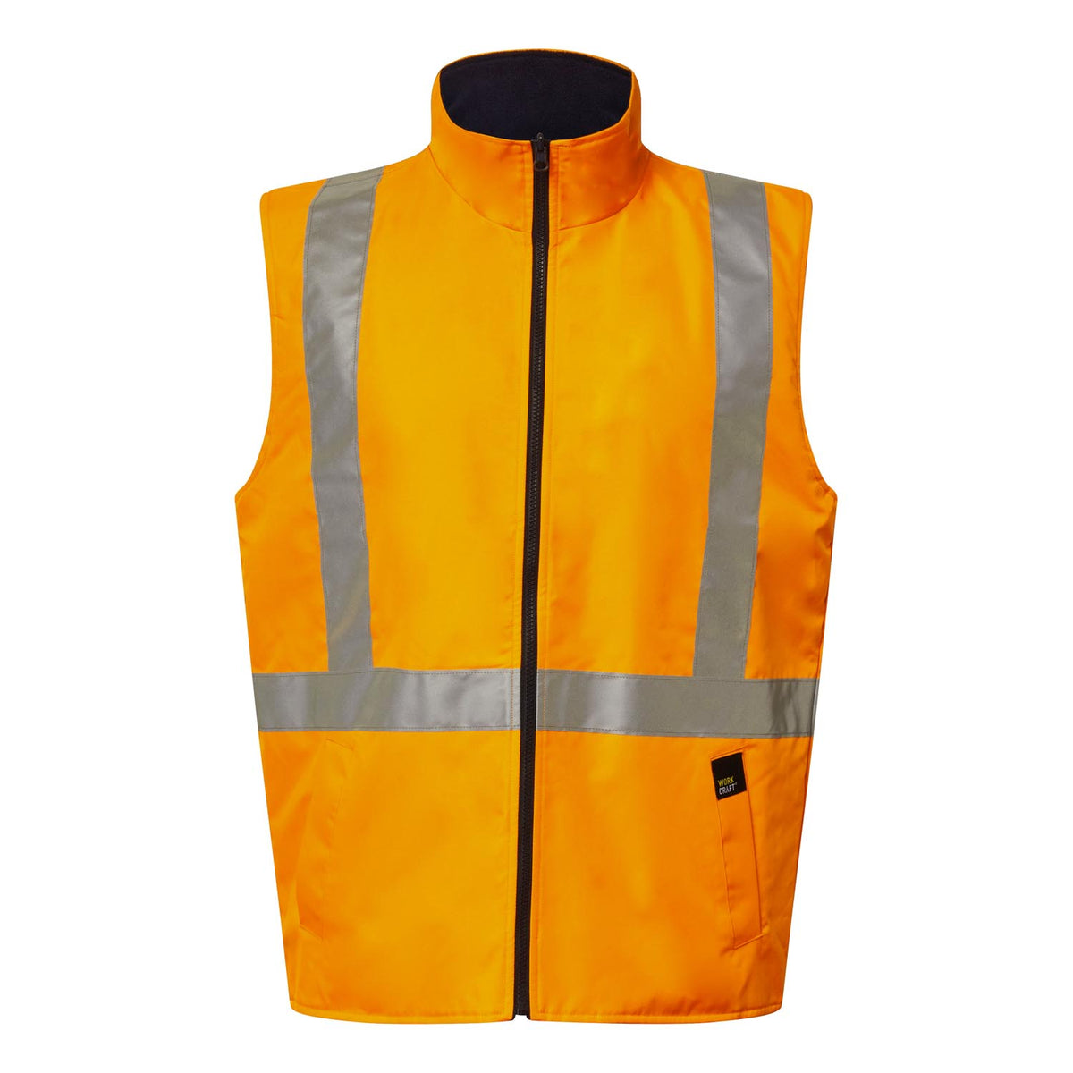 Nsw Rail Hi Vis Reversible Fleece Reflective Vest With X-Pattern Tape