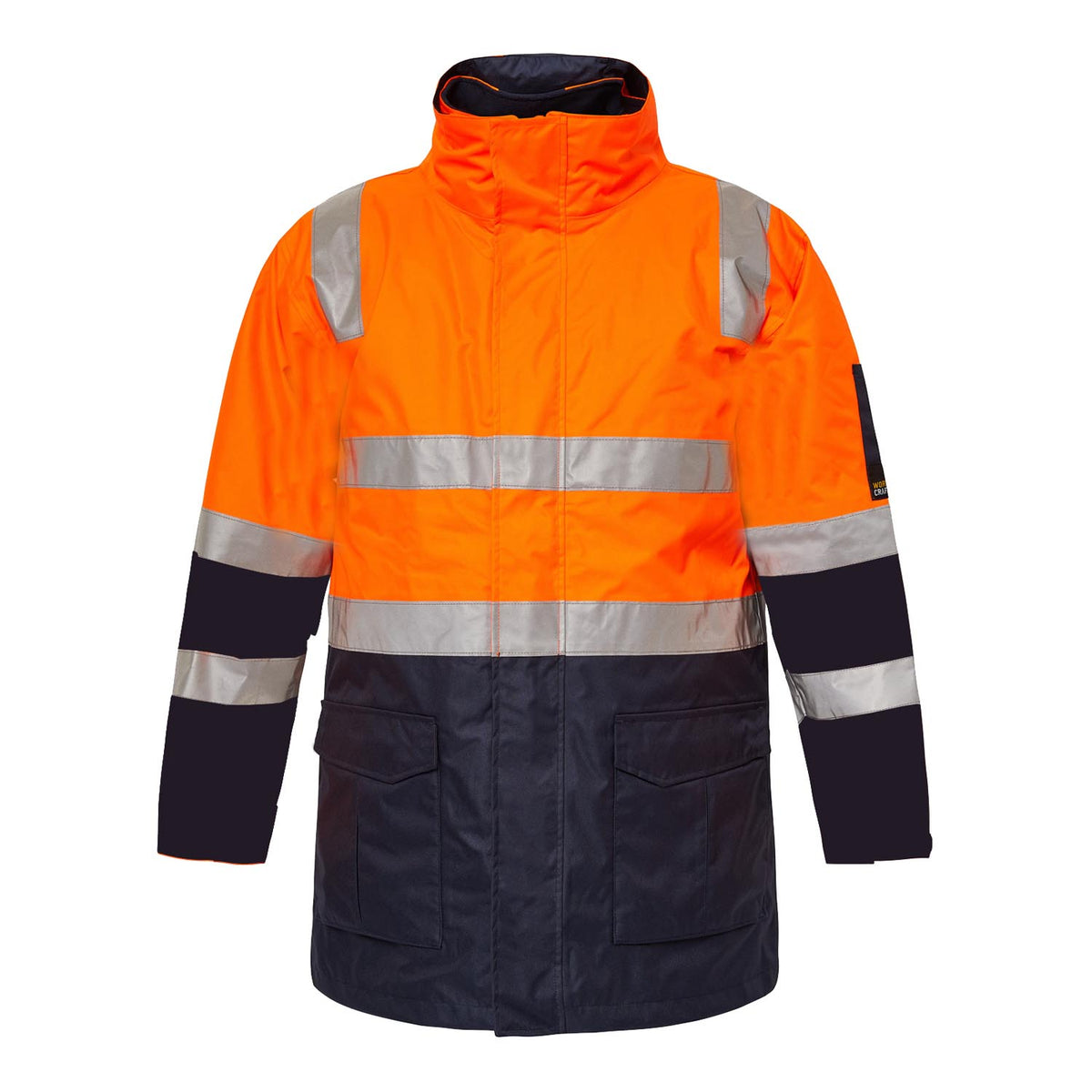 Hi Vis 6 In 1 Two Tone Reflective Jacket With Removable Sleeves
