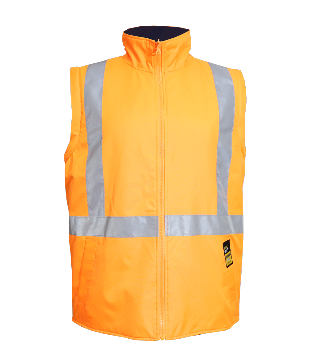 Hi Vis 6 In 1 Nsw Rail X-Tape Jacket With Removable Sleeves - view