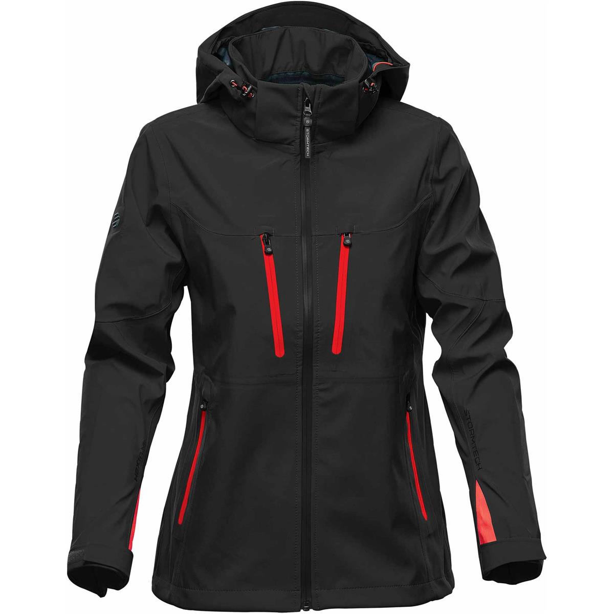 Women's Patrol Softshell - Black / Bright Red - Front