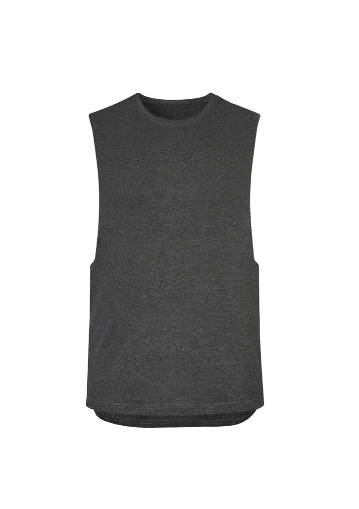 Mens Streetworx Sleeveless Tee - Charcoal Marle - Front
