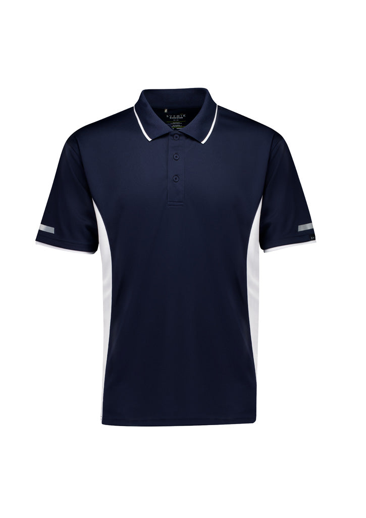 Mens Striker Short Sleeve Polo - Navy/White - Front