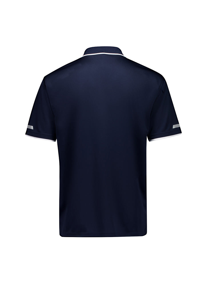 Mens Striker Short Sleeve Polo - Navy/White - Back