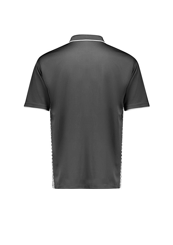 Mens Spark Short Sleeve Polo - Charcoal/White - Back