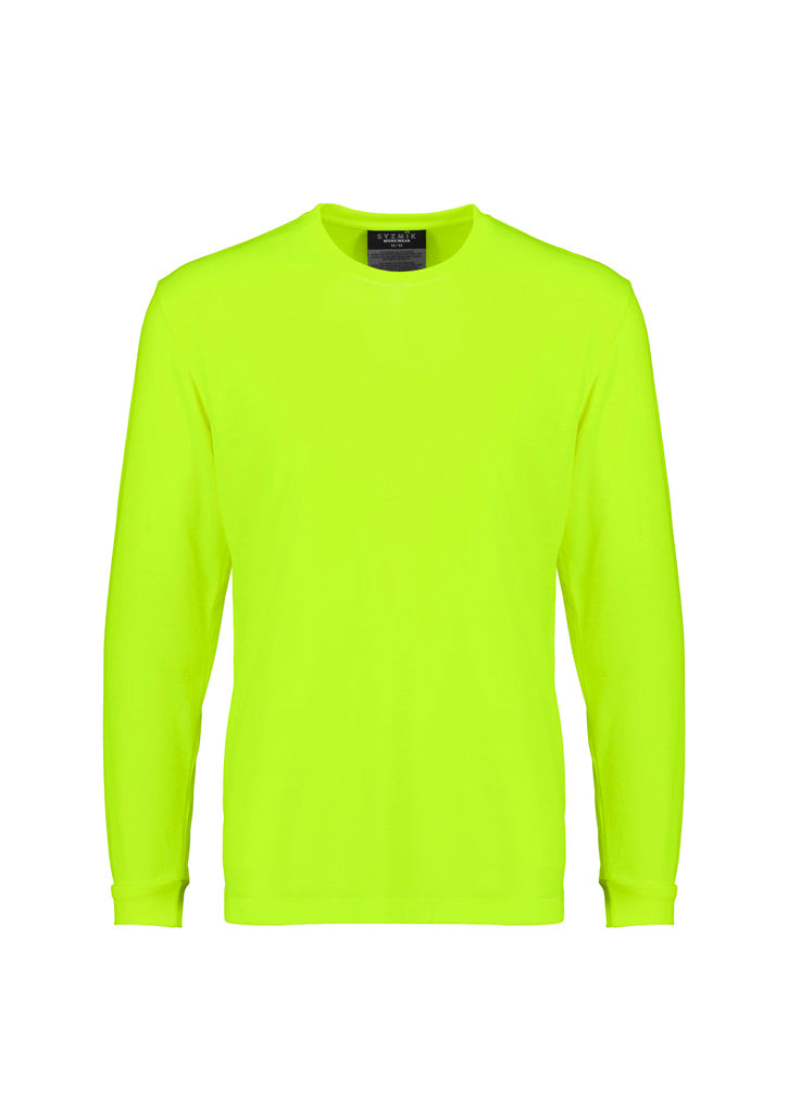 Mens Hi Vis Long Sleeve Tee - Yellow - Front