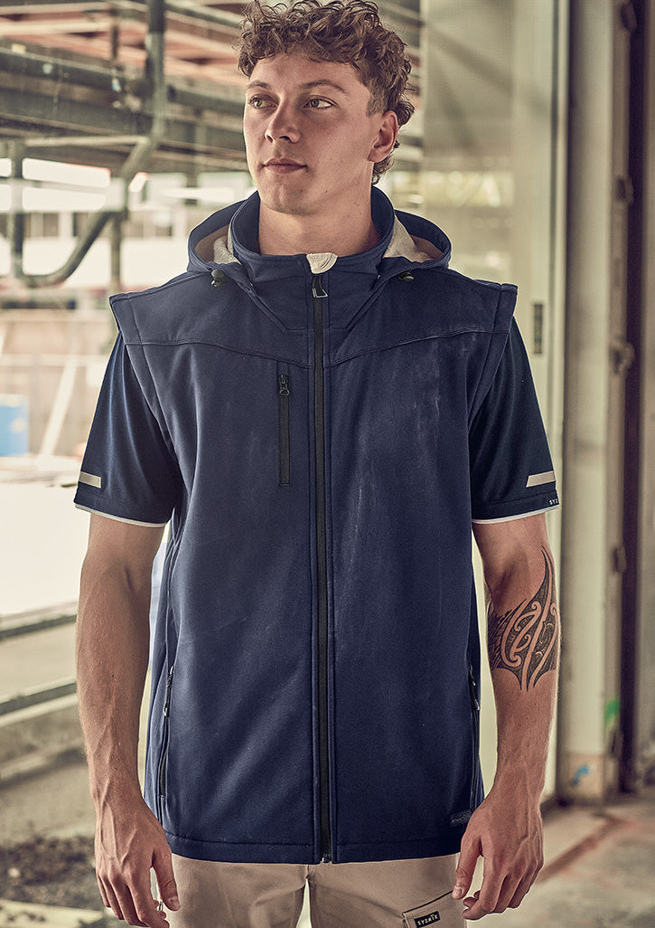 Unisex Streetworx 2 In 1 Stretch Softshell Jacket - Navy - Model