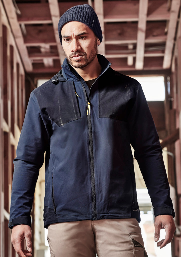 Unisex Streetworx Stretch Waterproof Jacket - Navy/Dark Navy - Model