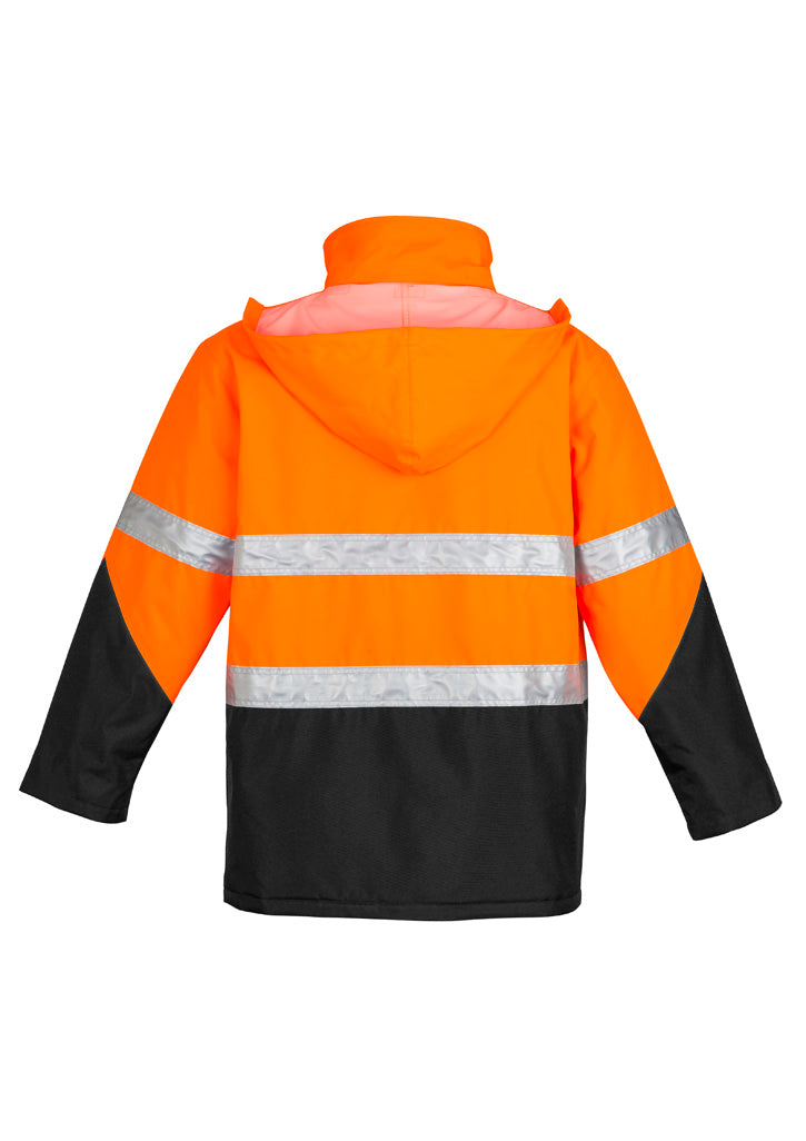 Mens Hi Vis Storm Jacket - Orange/Black - Back