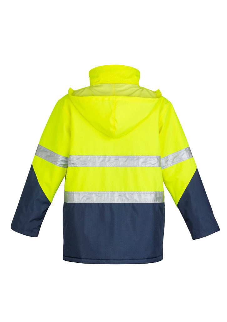 Mens Hi Vis Storm Jacket - Yellow/Navy - Back