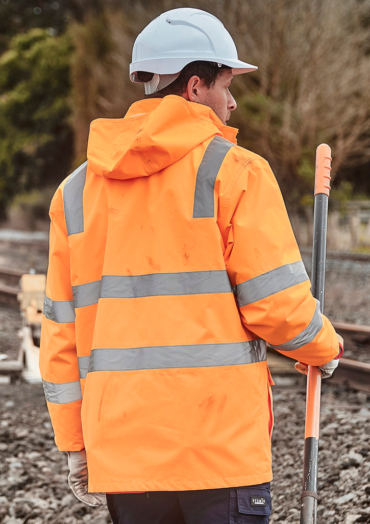 Unisex Hi Vis VIC Rail 4 In 1 Waterproof Jacket - VIC Rail Orange - Model