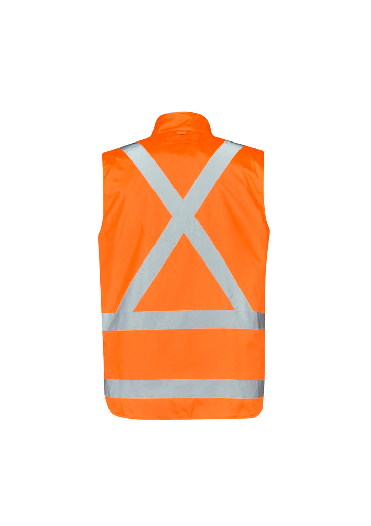 Mens Hi Vis X Back 4 In 1 Waterproof Jacket - Orange/Navy - View