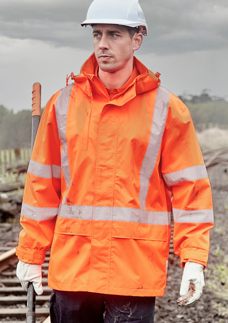 Mens Hi Vis X Back Ultralite Waterproof Jacket - Orange - Model