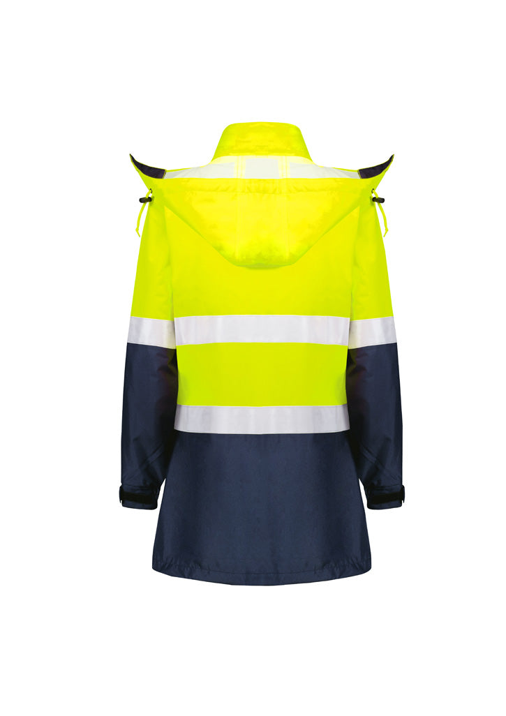 Womens Hi Vis Ultralite Waterproof Jacket - Yellow/Navy - View
