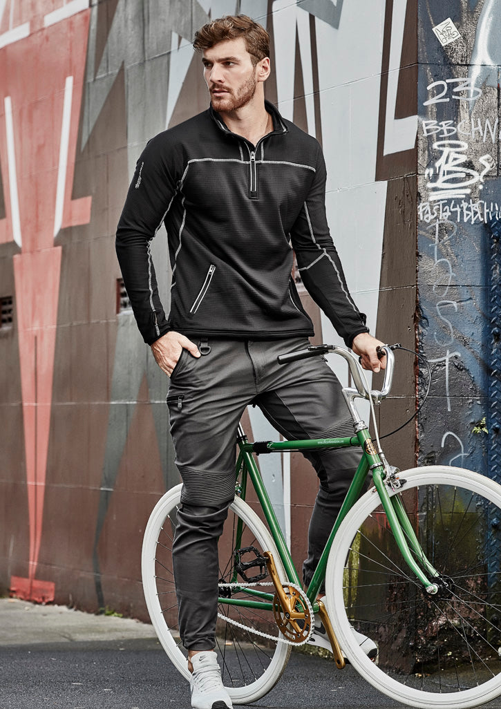 Mens Streetworx Stretch Pant - Cuffed - Charcoal - Model