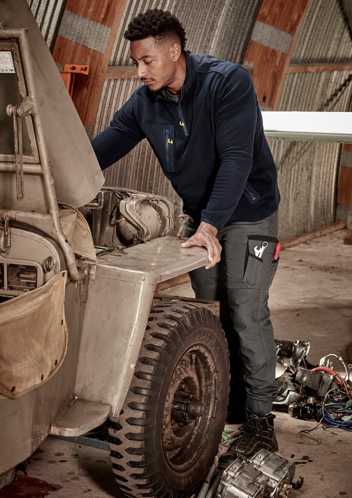 Mens Streetworx Heritage Pant - Cuffed - Charcoal - Model