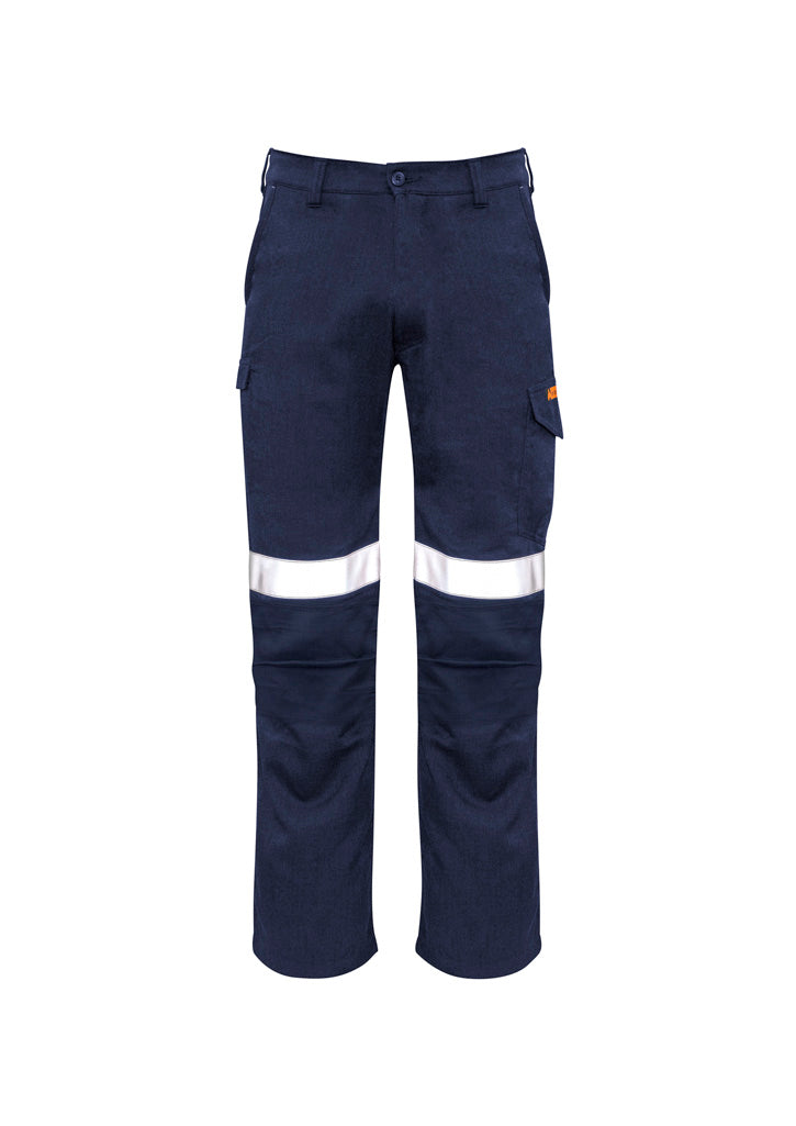 Mens Orange Flame Taped Cargo Pant (Stout) - Navy - Front