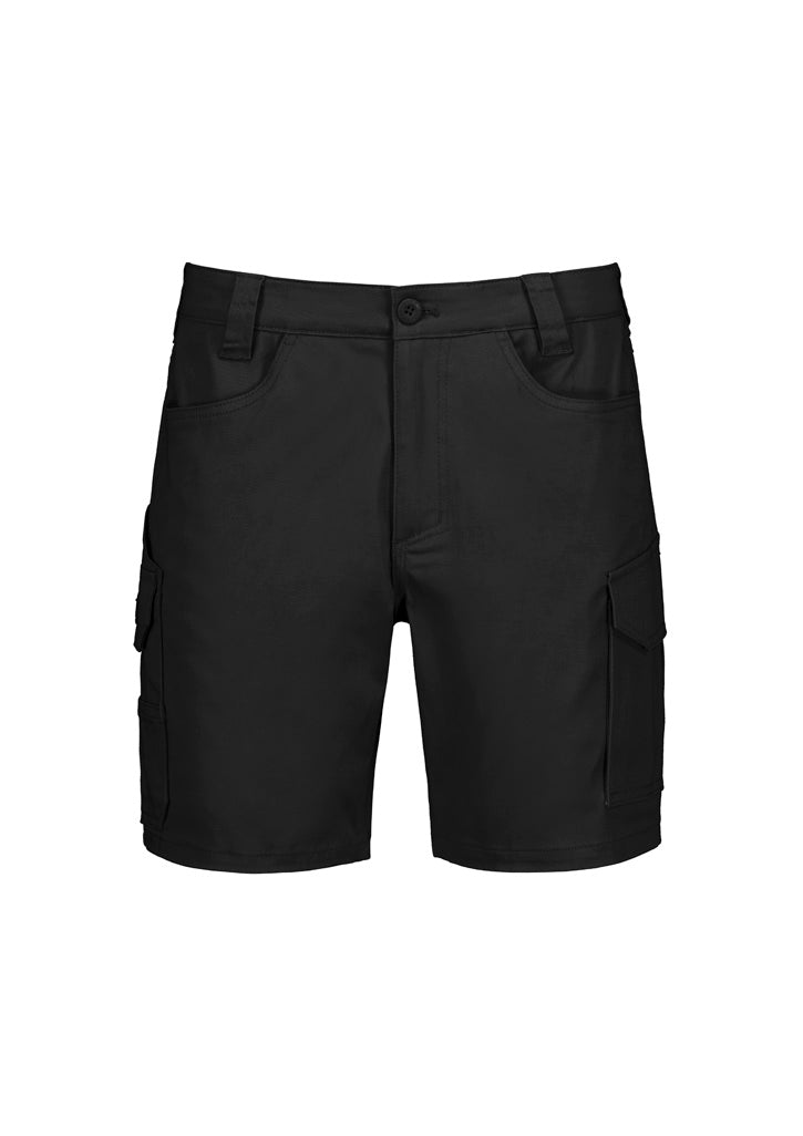 Mens Essential Stretch Cargo Short - Black - Front