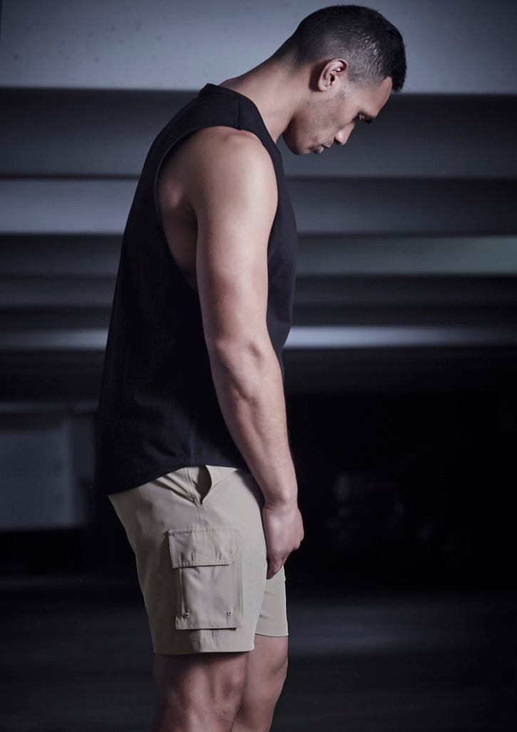 Mens Streetworx Board Short - Khaki - Model
