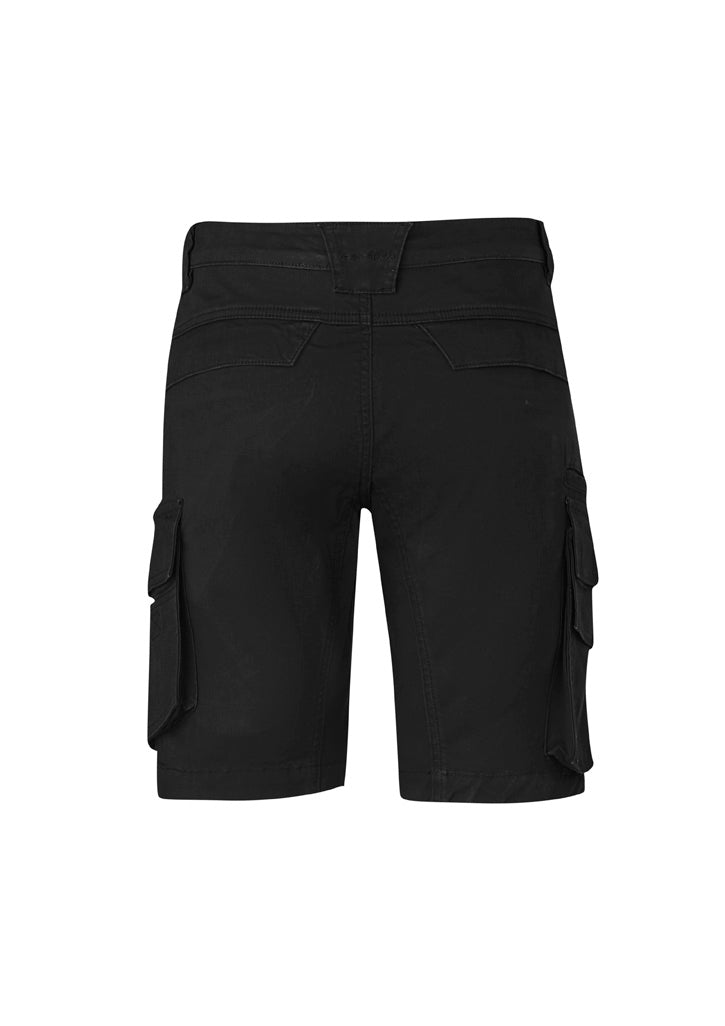 Mens Streetworx Curved Cargo Short - Black - Back