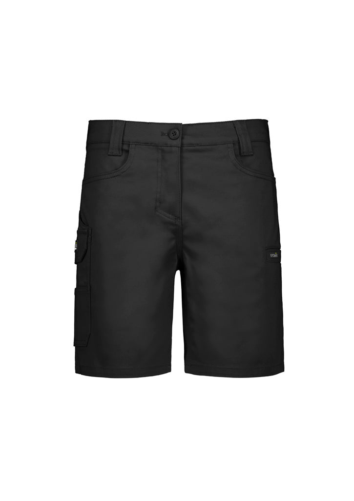 Womens Essential Stretch Cargo Short - Black - Front