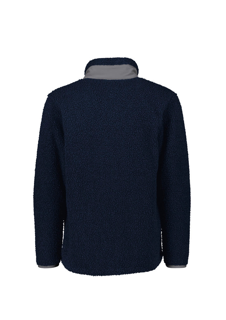 Unisex Streetworx Full Zip Sherpa Fleece - Navy - Back