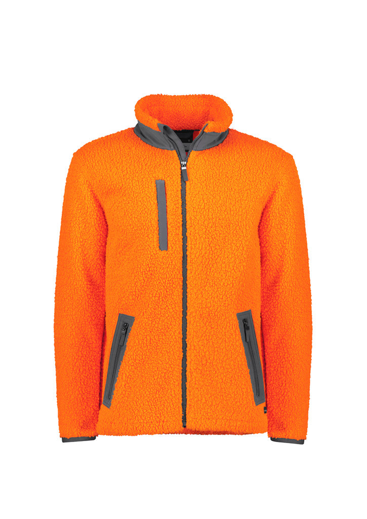 Unisex Streetworx Full Zip Sherpa Fleece - Orange - Front