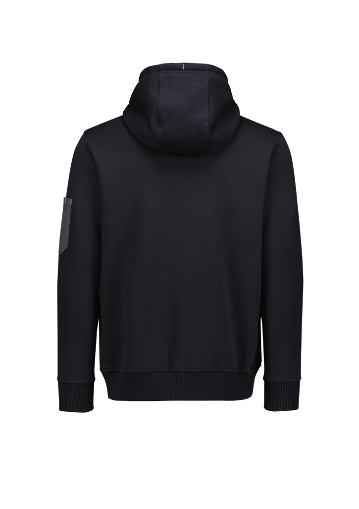 Unisex Zip Front Multi-Pocket Hoodie - Black/Charcoal - Back