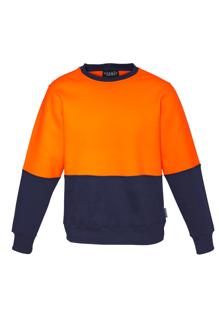 Unisex Hi Vis Crew Sweatshirt - Orange - Front