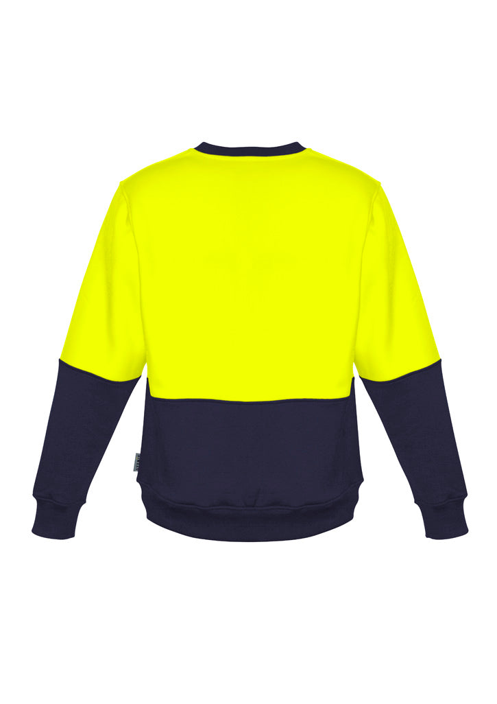 Unisex Hi Vis Crew Sweatshirt - Yellow - Back