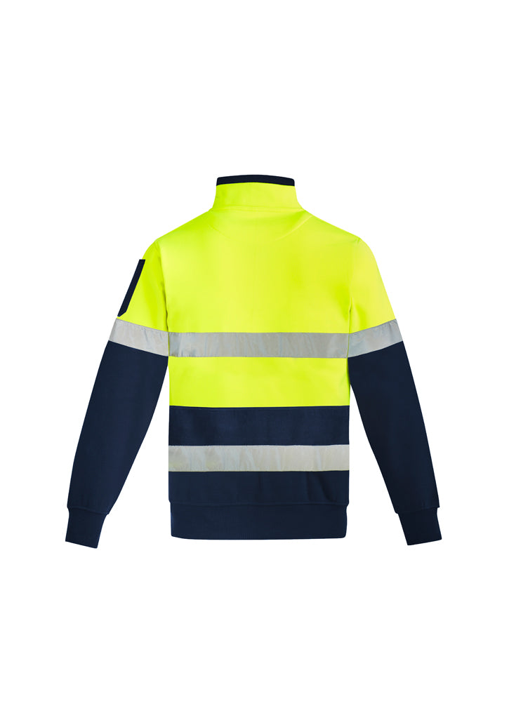 Mens Hi Vis 1/4 Zip Pullover - Hoop Taped - Yellow/Navy - View