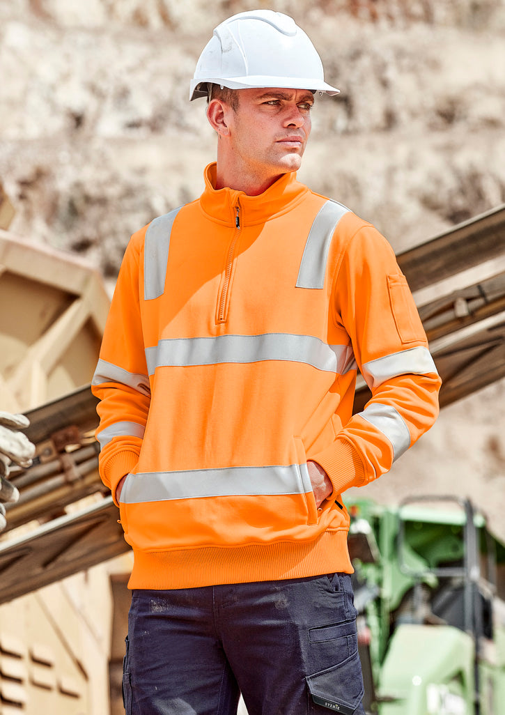 Unisex Hi Vis VIC Rail 1/4 Zip Pullover - Vic Rail Orange - Model