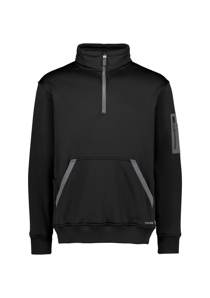 Unisex Streetworx Water Resistant 1/4 Zip Pullover - Black - Front