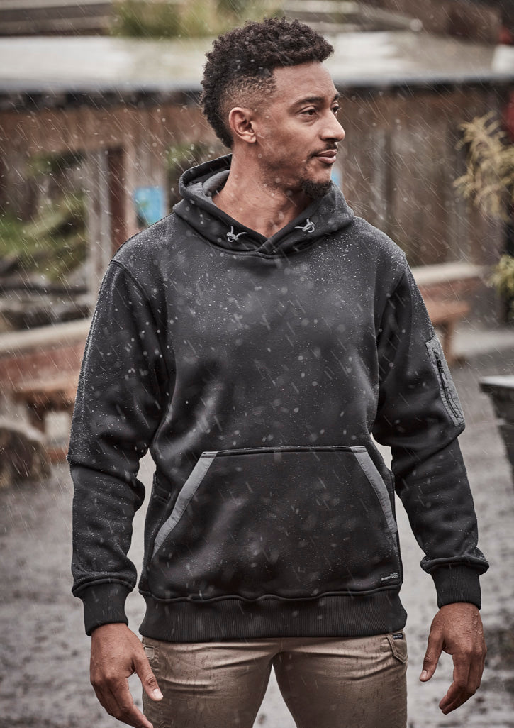 Unisex Water Resistant Hoodie - Black - Model