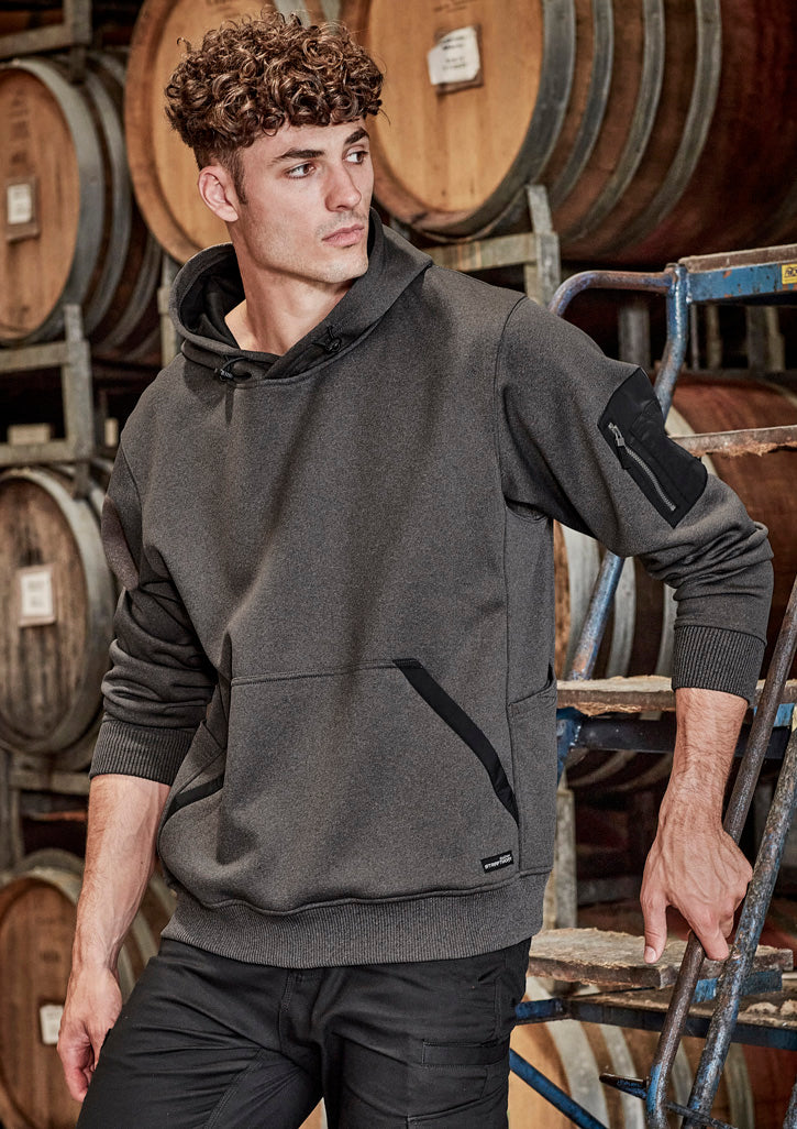 Unisex Water Resistant Hoodie - Charcoal Marle - Model
